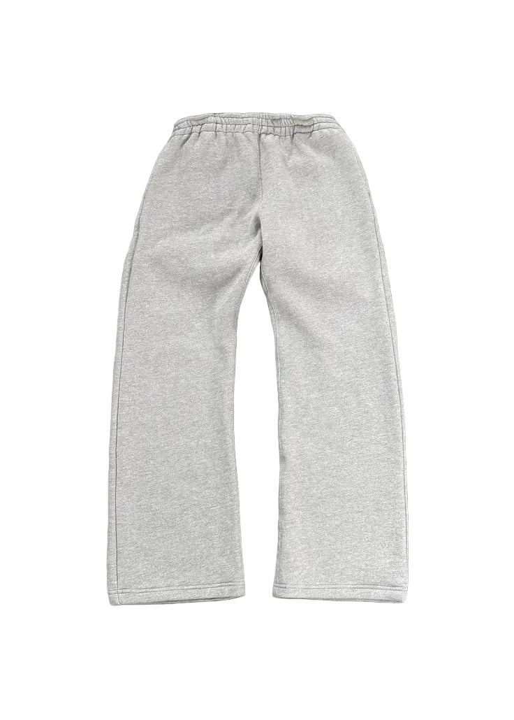 Gray sweatpants on a gray concrete surface